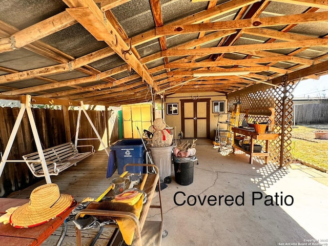 misc room featuring vaulted ceiling