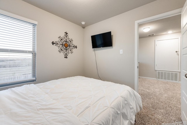 bedroom featuring visible vents and carpet floors