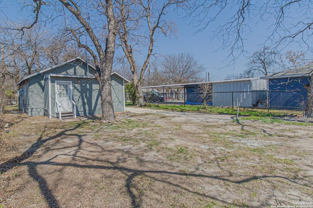 view of yard featuring entry steps