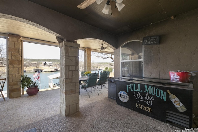 view of patio with a ceiling fan