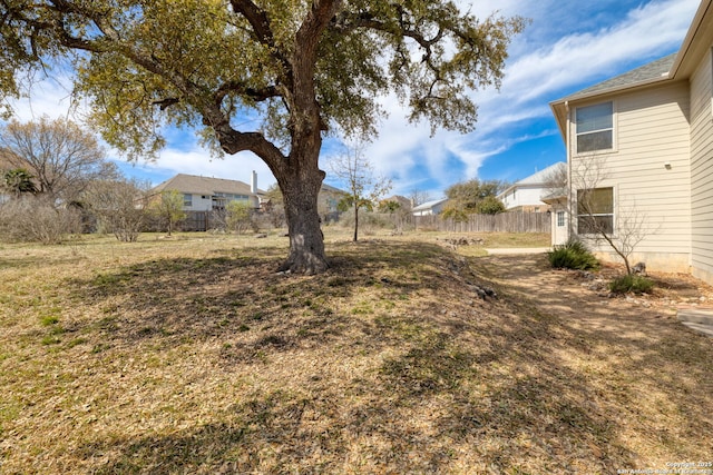 view of yard featuring fence
