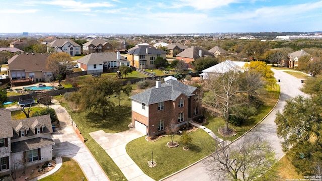 drone / aerial view with a residential view