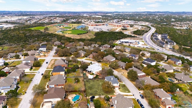 bird's eye view with a residential view