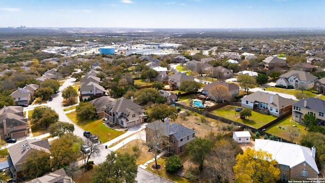 bird's eye view with a residential view