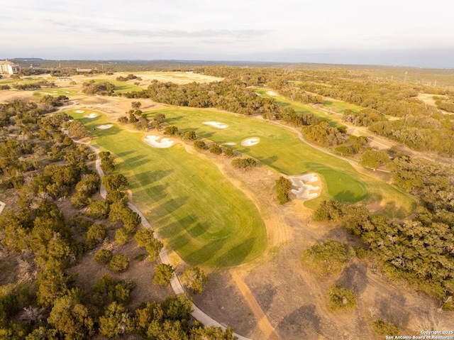 drone / aerial view featuring view of golf course