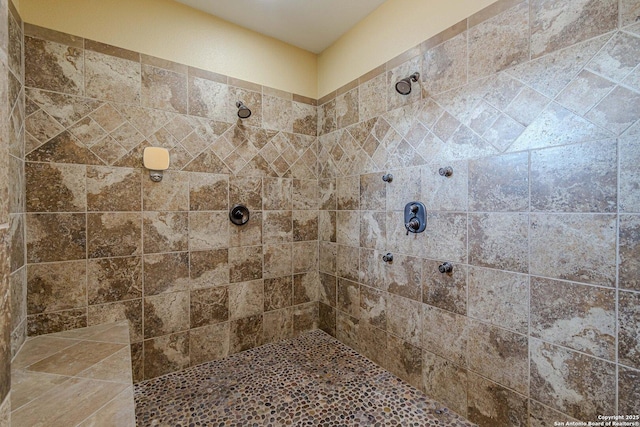 bathroom with tiled shower