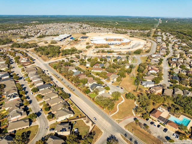 aerial view with a residential view