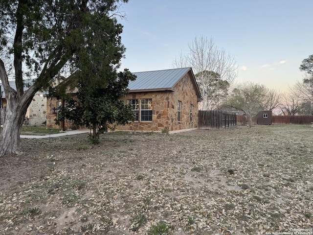 view of yard with fence