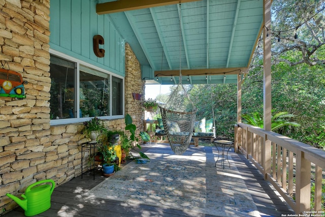 view of patio / terrace with a wooden deck