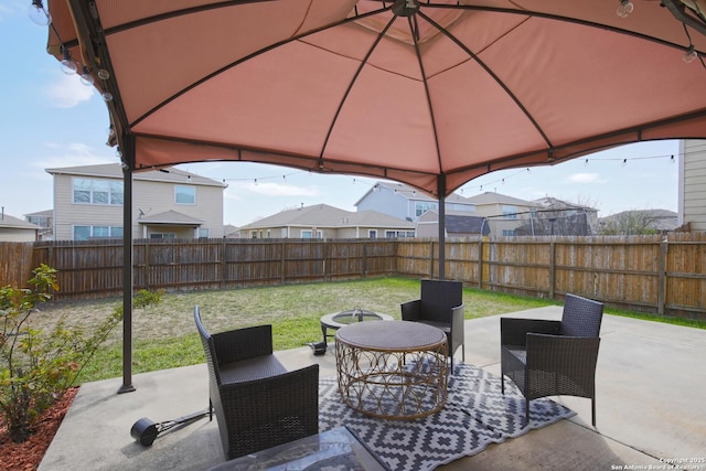 view of patio with a fenced backyard