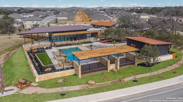 drone / aerial view featuring a residential view