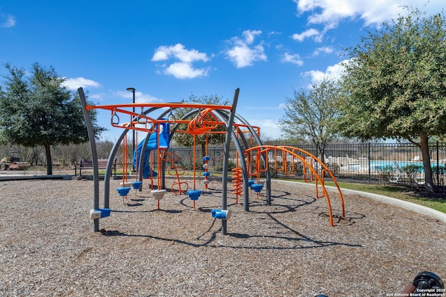 communal playground with fence