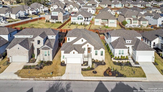 drone / aerial view with a residential view