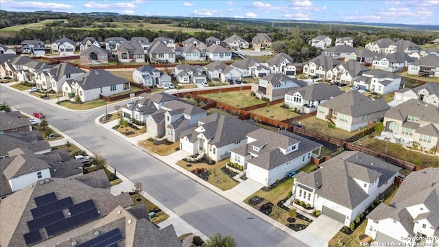 aerial view with a residential view