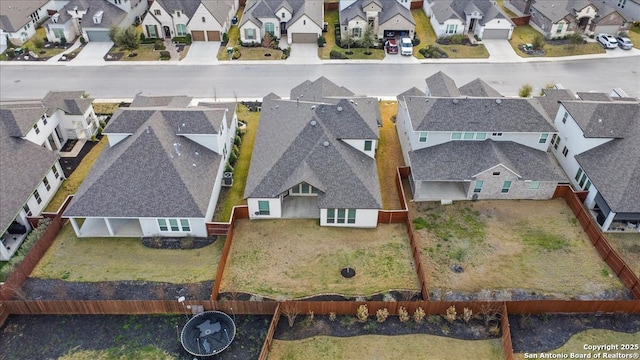 bird's eye view with a residential view