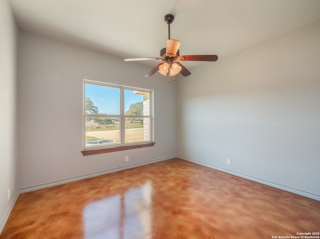 spare room featuring ceiling fan