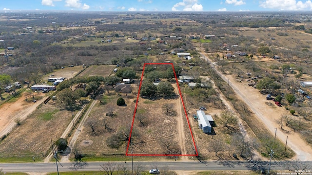 aerial view featuring a rural view