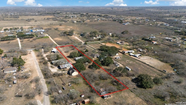 aerial view with a rural view