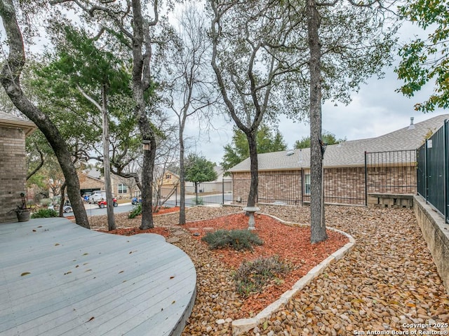 view of yard with fence