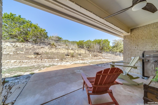 view of patio / terrace featuring a grill