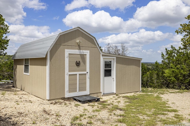 view of shed