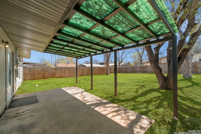 view of patio with a fenced backyard