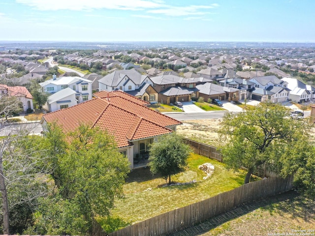 aerial view with a residential view