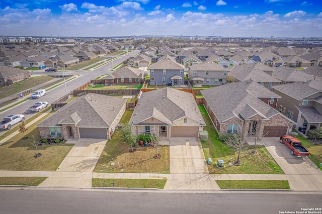 aerial view with a residential view