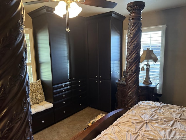 bedroom with a ceiling fan