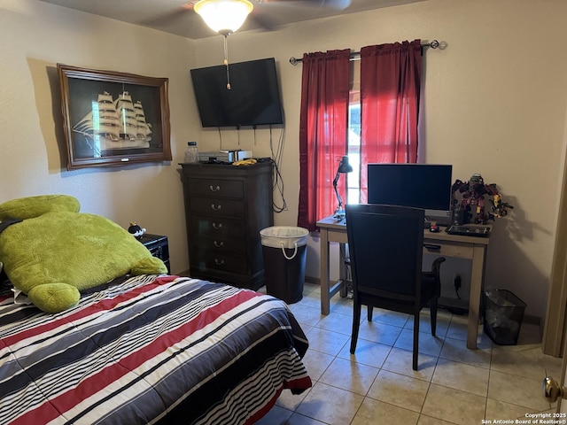 bedroom featuring tile patterned floors