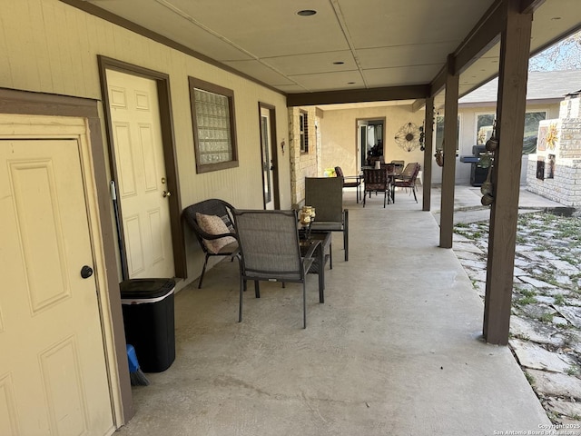 view of patio featuring outdoor dining space