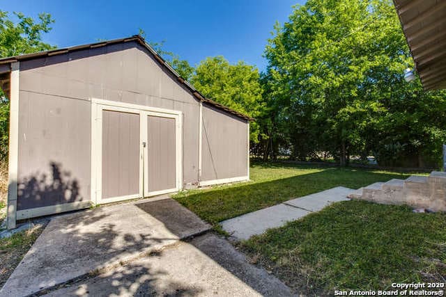 view of shed