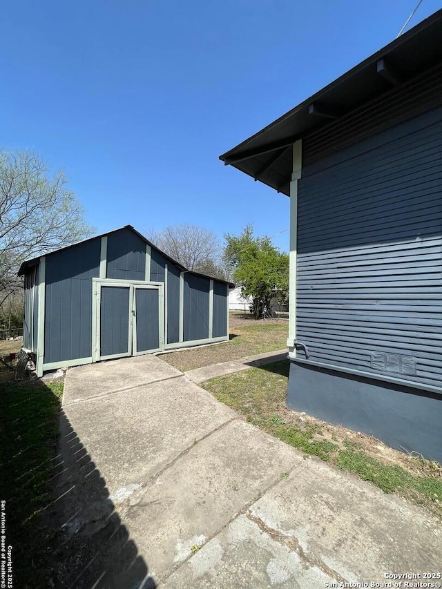 view of shed