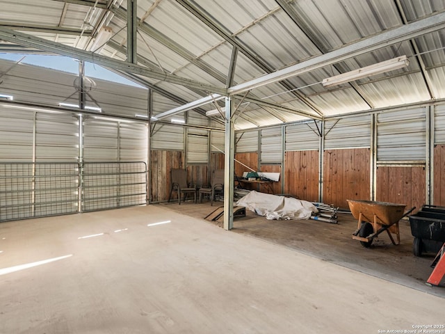 garage featuring metal wall