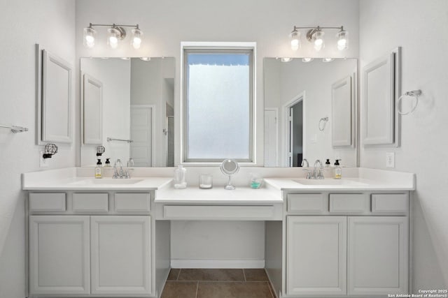 full bath featuring tile patterned floors and vanity