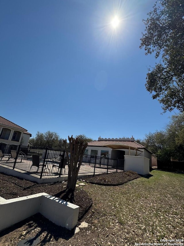 view of yard with fence