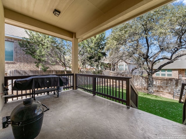 view of patio featuring a fenced backyard