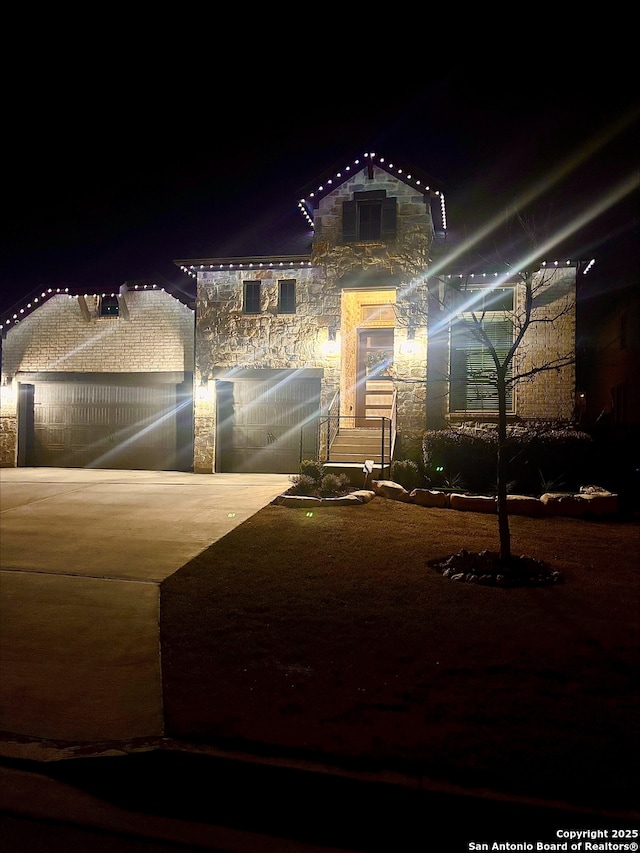 view of front of house featuring stone siding