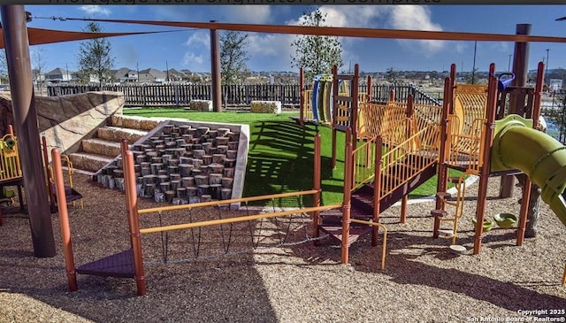 communal playground with fence