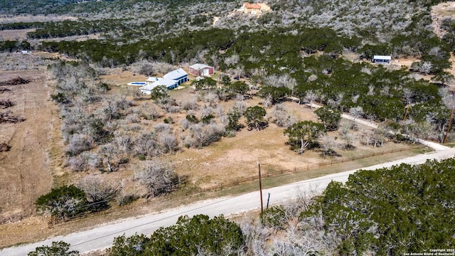 bird's eye view with a rural view