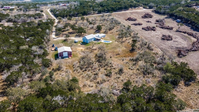 drone / aerial view with a rural view