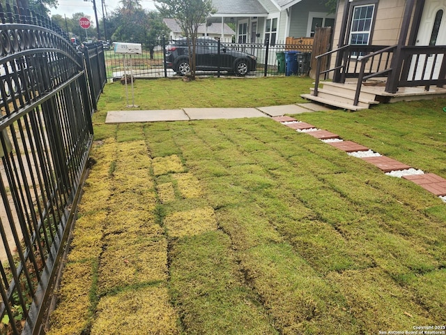 view of yard with fence