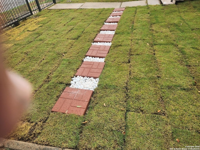 view of yard featuring fence