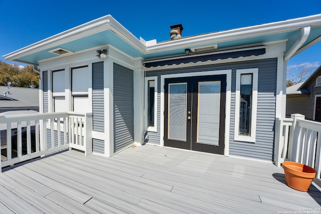 deck featuring french doors