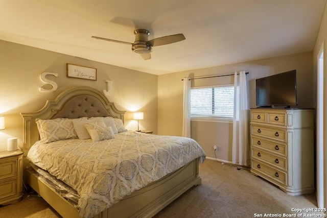 7326 Roveen, San Antonio, TX 78244 - bedroom featuring light colored carpet, baseboards, and a ceiling fan