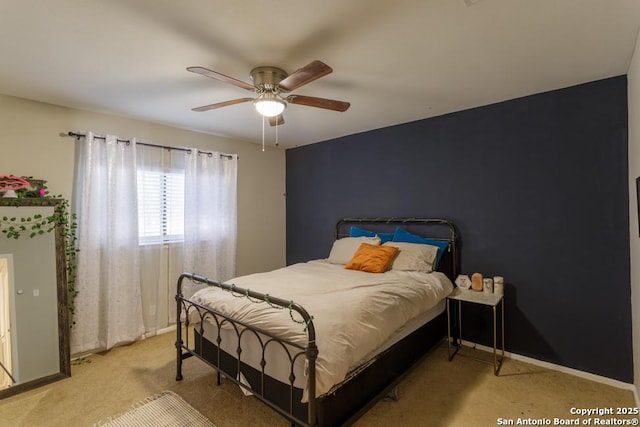 7326 Roveen, San Antonio, TX 78244 - bedroom featuring baseboards, carpet floors, and ceiling fan