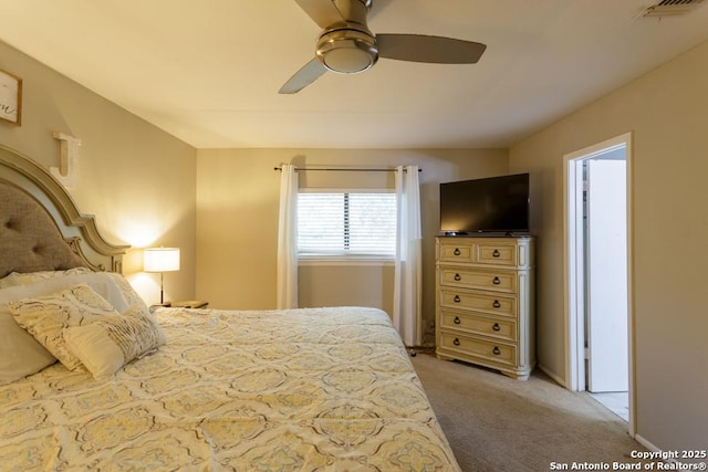 7326 Roveen, San Antonio, TX 78244 - bedroom featuring visible vents, light colored carpet, and ceiling fan