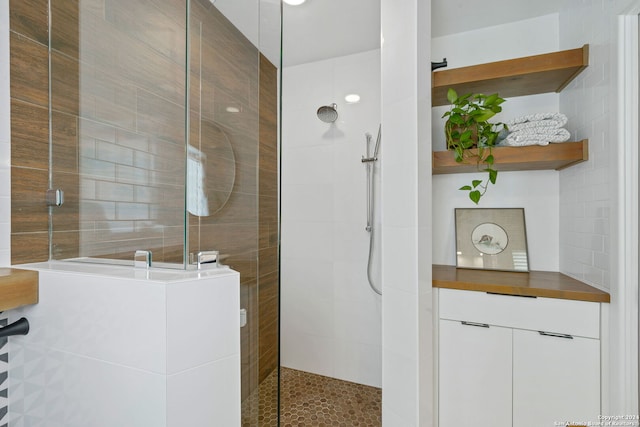 bathroom featuring a walk in shower