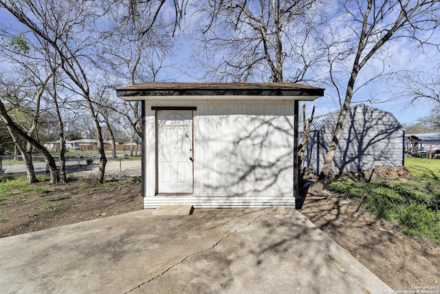 view of shed