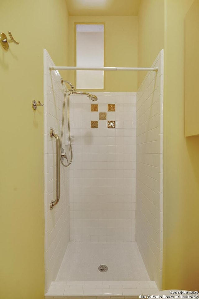 full bathroom with a tile shower